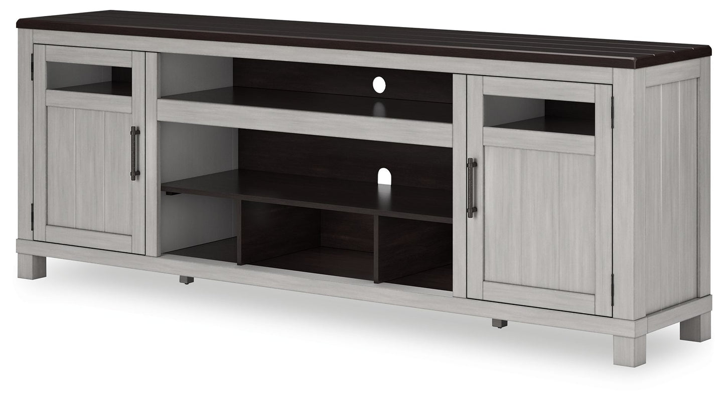 Darborn - XL TV Stand W/Fireplace Option - Gray / Brown