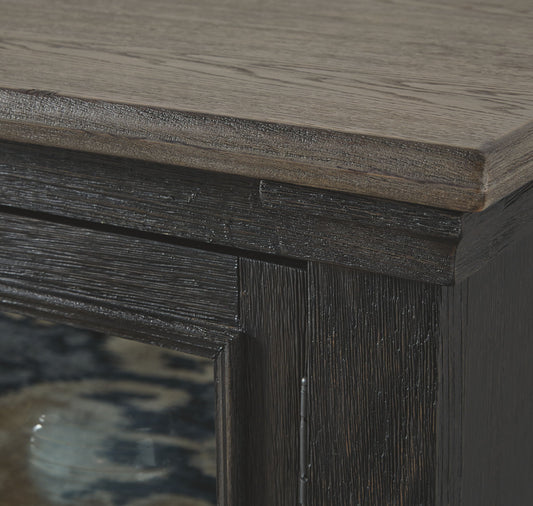 Tyler Creek - Extra Large TV Stand - Black / Gray