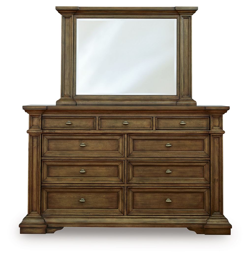 Frantanna - 3 Pc. - Queen Panel Bed, Dresser And Mirror - Brown