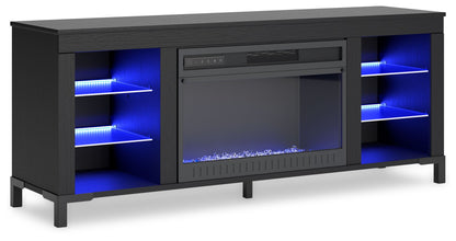 Cayberry - TV Stand With Fireplace - Black