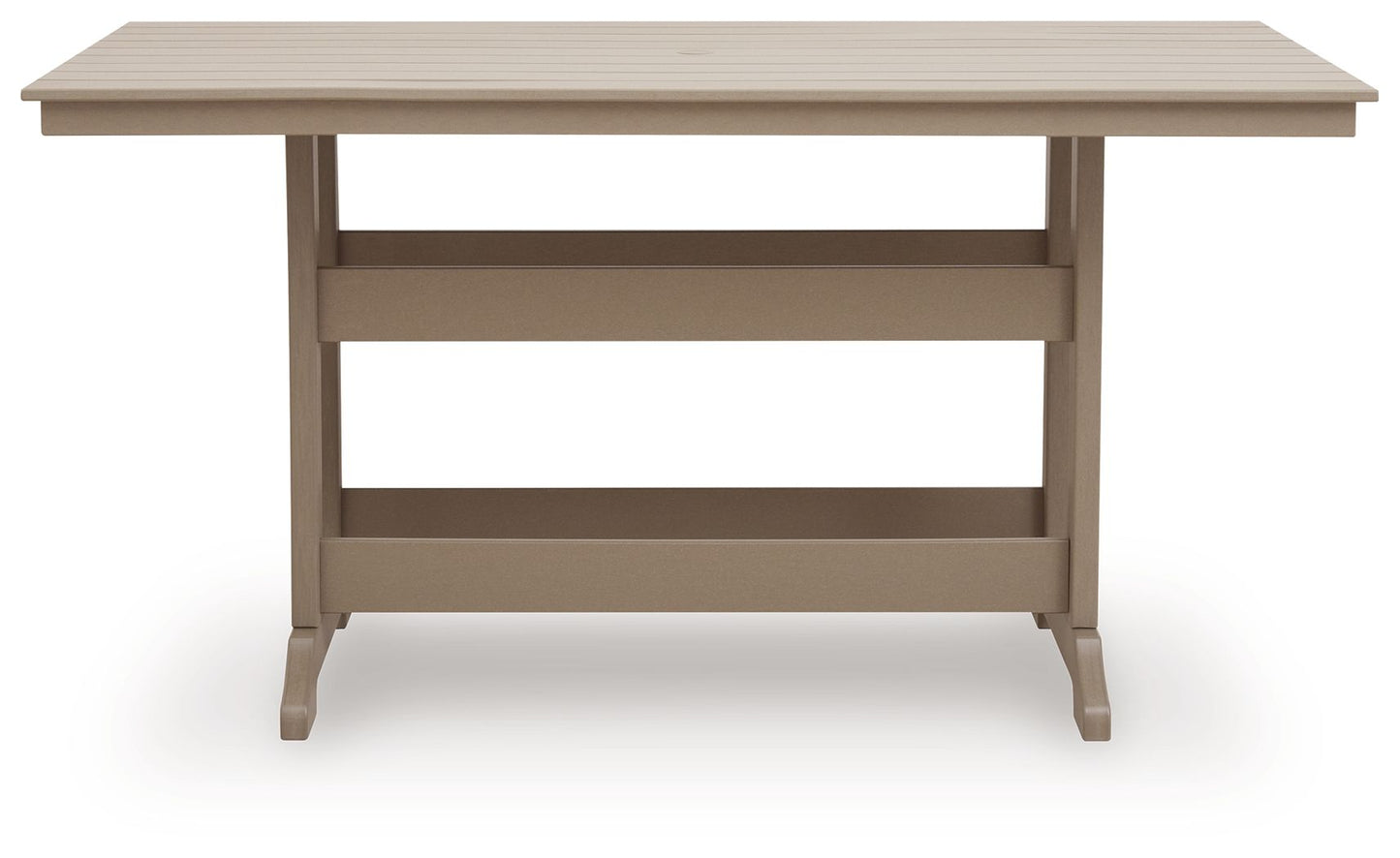 Seacliff Beach - Rectangular Counter Height Dining Table With Umbrella Option - Medium Brown