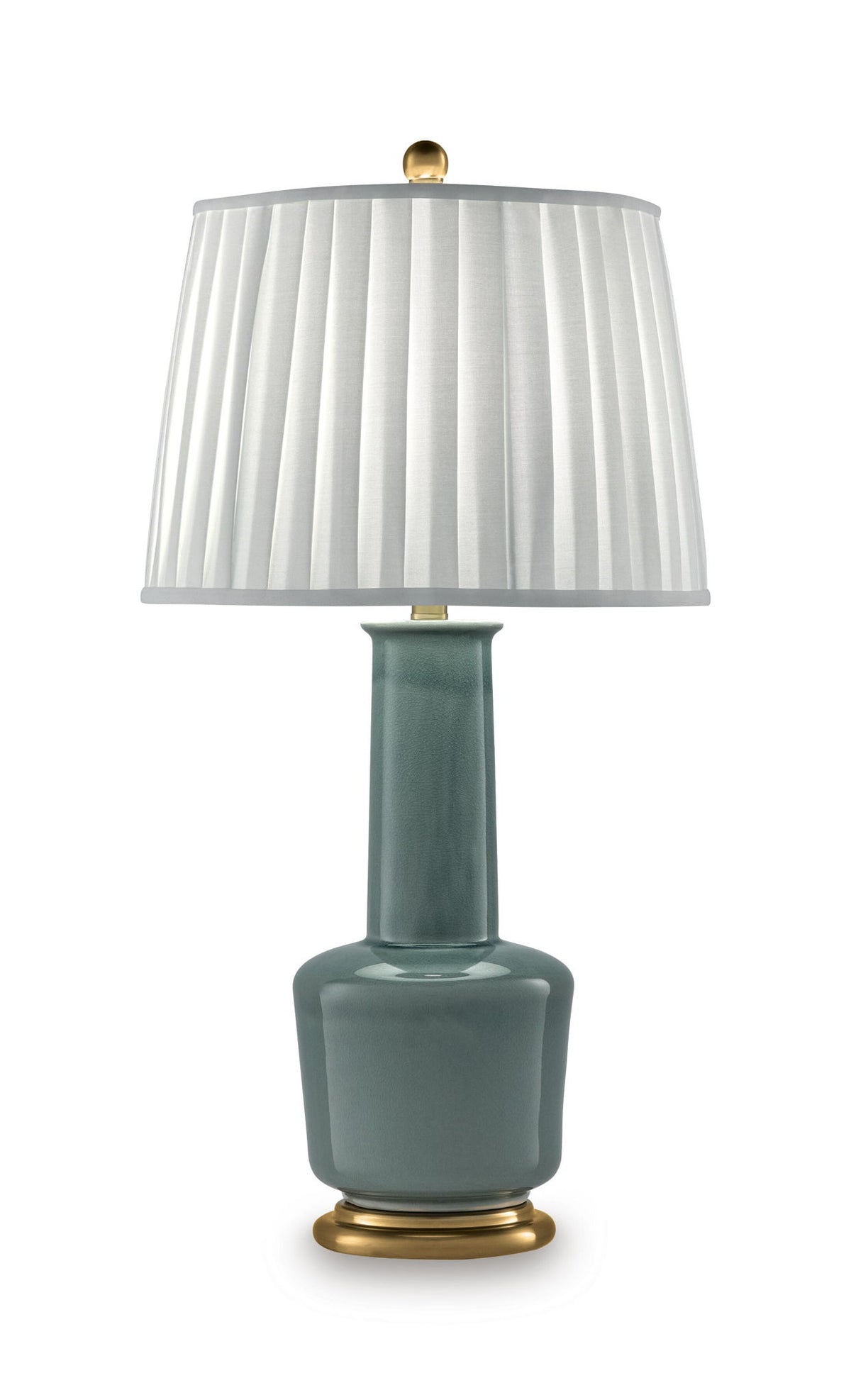 Webbington - Ceramic Table Lamp - Teal / Gold Finish