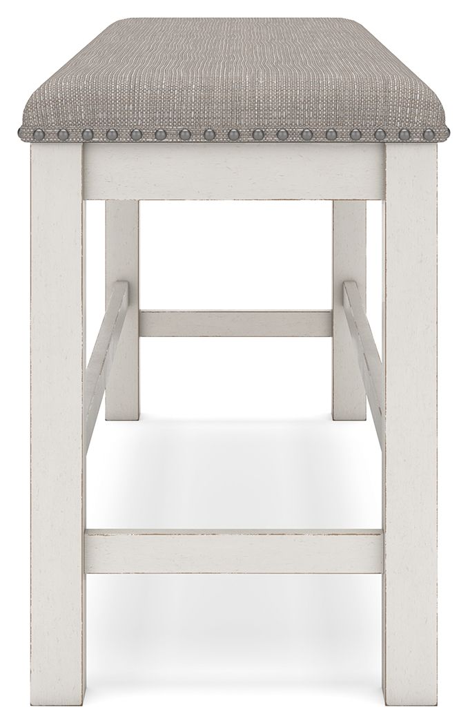 Robbinsdale - Dbl Counter Height Upholstered Dining Bench - Antique White