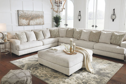 Rawcliffe - Oversized Accent Ottoman - Parchment