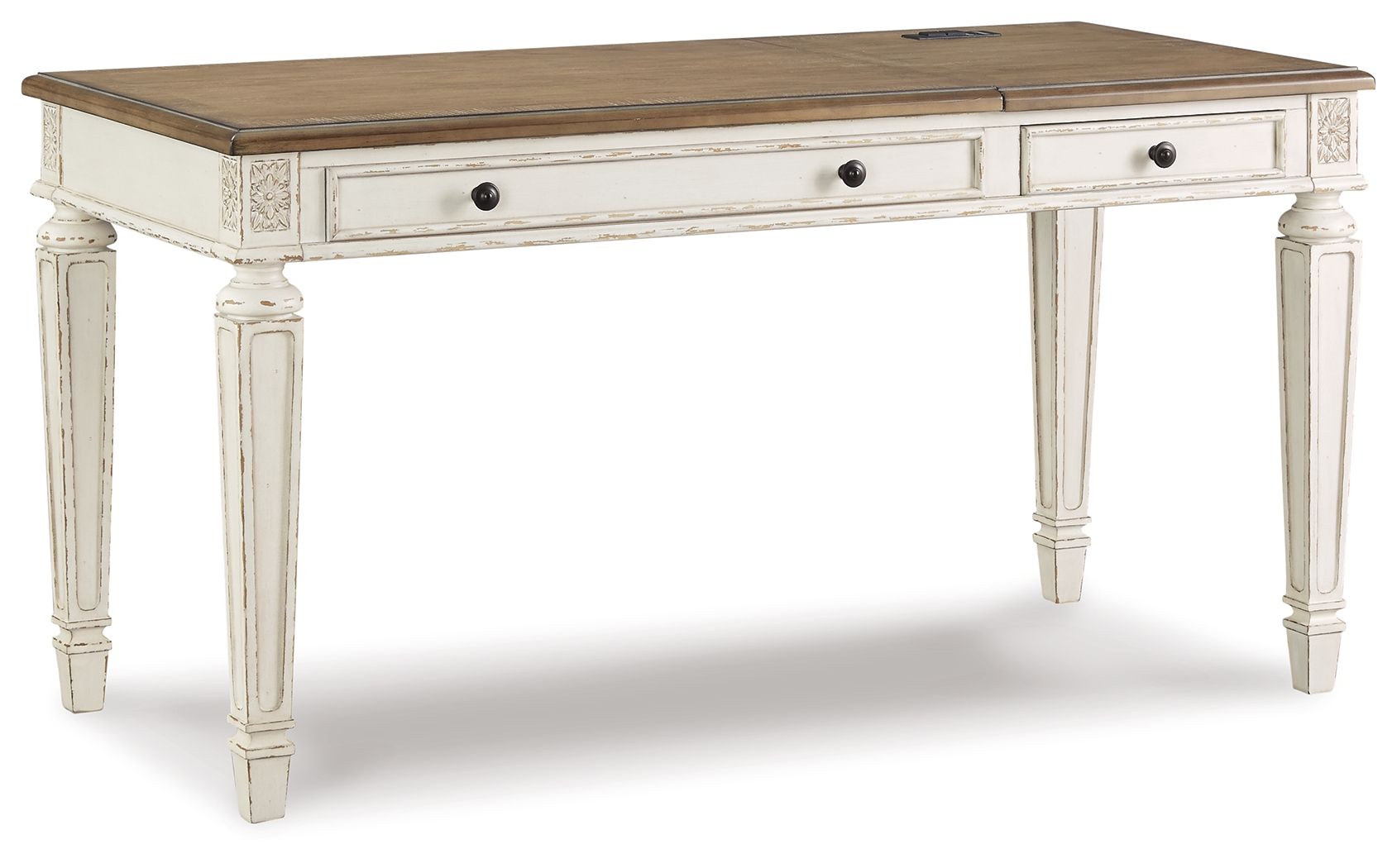 Realyn - Home Office Lift Top Desk - White / Brown – Mega Furniture ...