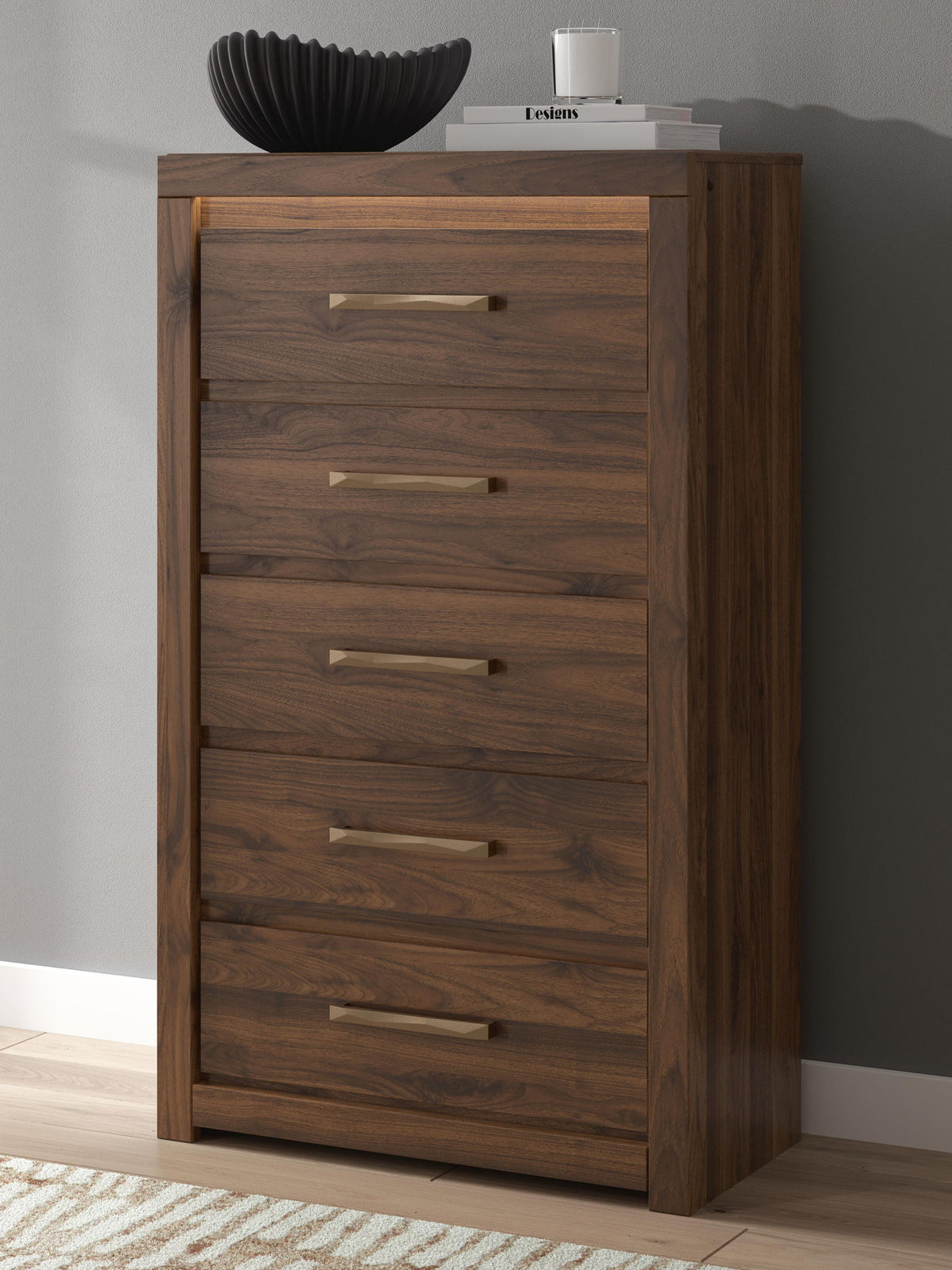 Janfyn - Five Drawer Chest - Brown